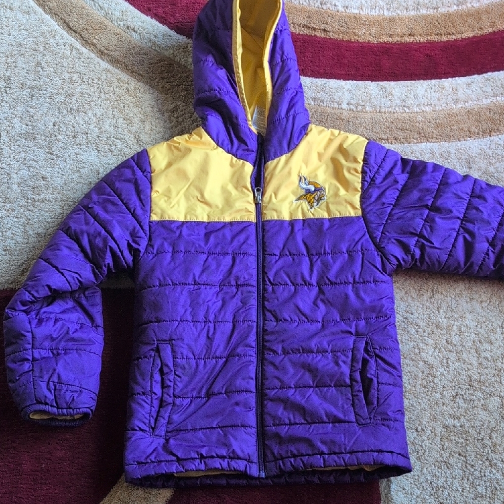 NFL Team Apparel Vikings Youth Jacket - Purple and Yellow